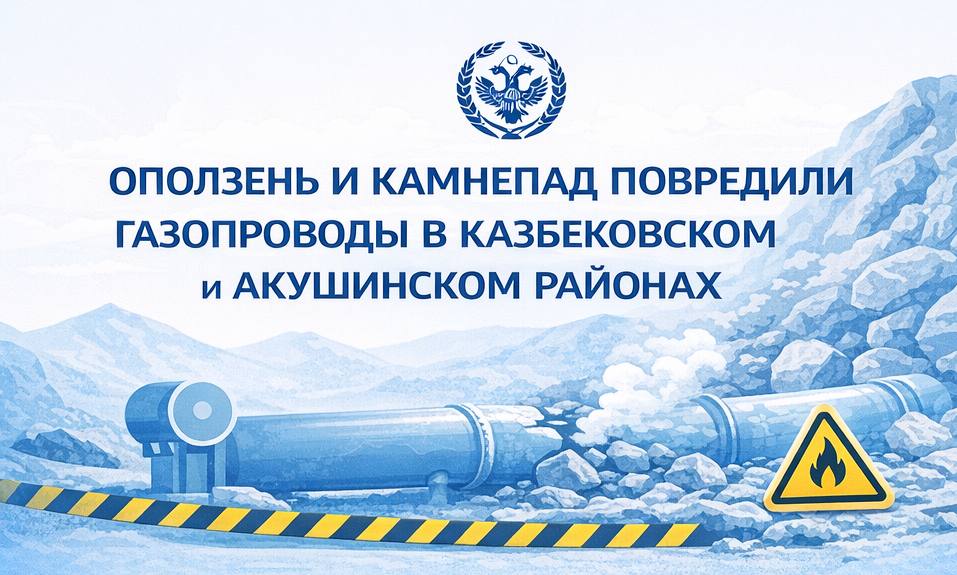 Оползень и камнепад повредили газопроводы в Казбековском и Акушинском районах
